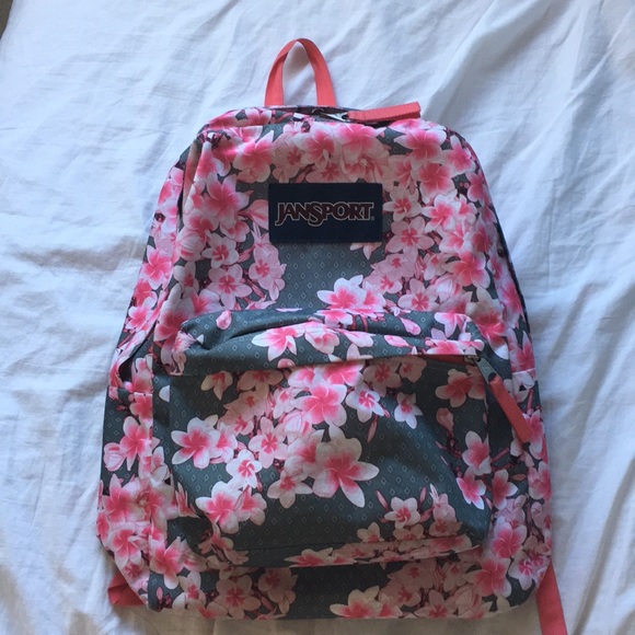 Jansport Backpack- cherry blossoms - Picture 1 of 1